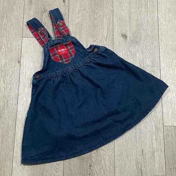 OshKosh B'gosh Other - Vintage Oshkosh plaid denim toddler dress